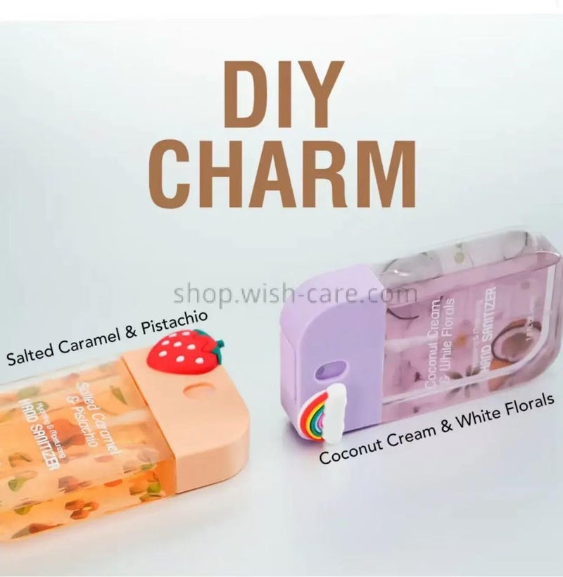 Wish Diy Charm Hand Sanitizer Spary Travel Size Spray 2-Pack Gift Box 1.5 FL OZ (45ML) Each, Dragonfruit, Coconut Cream, Golden Citrus,Cucumber,Sweet Guava Hydrating and Moisturizing, (3) - Image 3